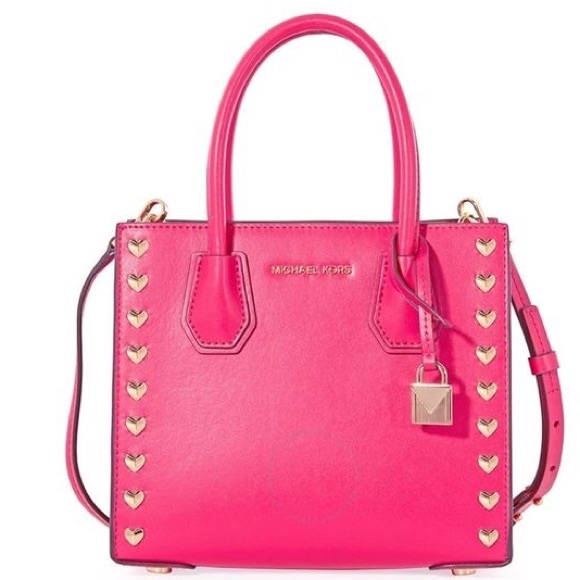 Michael Kors Mercer Medium Pink Messenger Bag - Picture 1 of 8